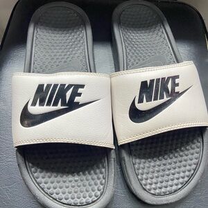 Nike Black and White Slide Sandals
